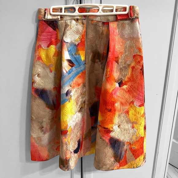 Colorful Watercolor Brocade A-Line H&M Skirt High-waisted size 8/10 M - Picture 3 of 8